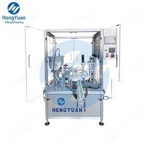 HYB1G2P1S1-100 Automatic Turntable Driving Type Bottle Air Blowing Liquid Filling Plugging and Capping Machine